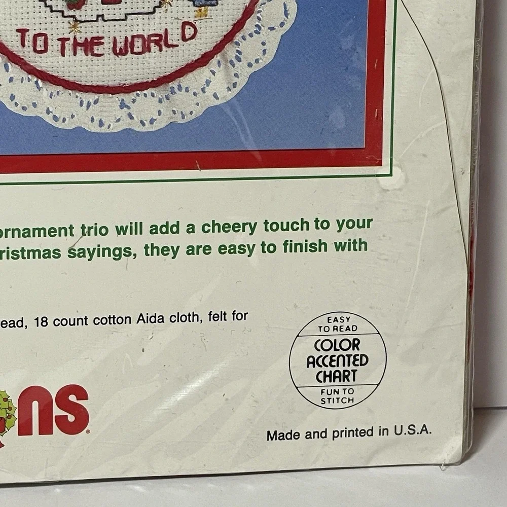 Dimensions Christmas Teddy Bear Ornaments Counted Cross Stitch Kit #8339 Vintage